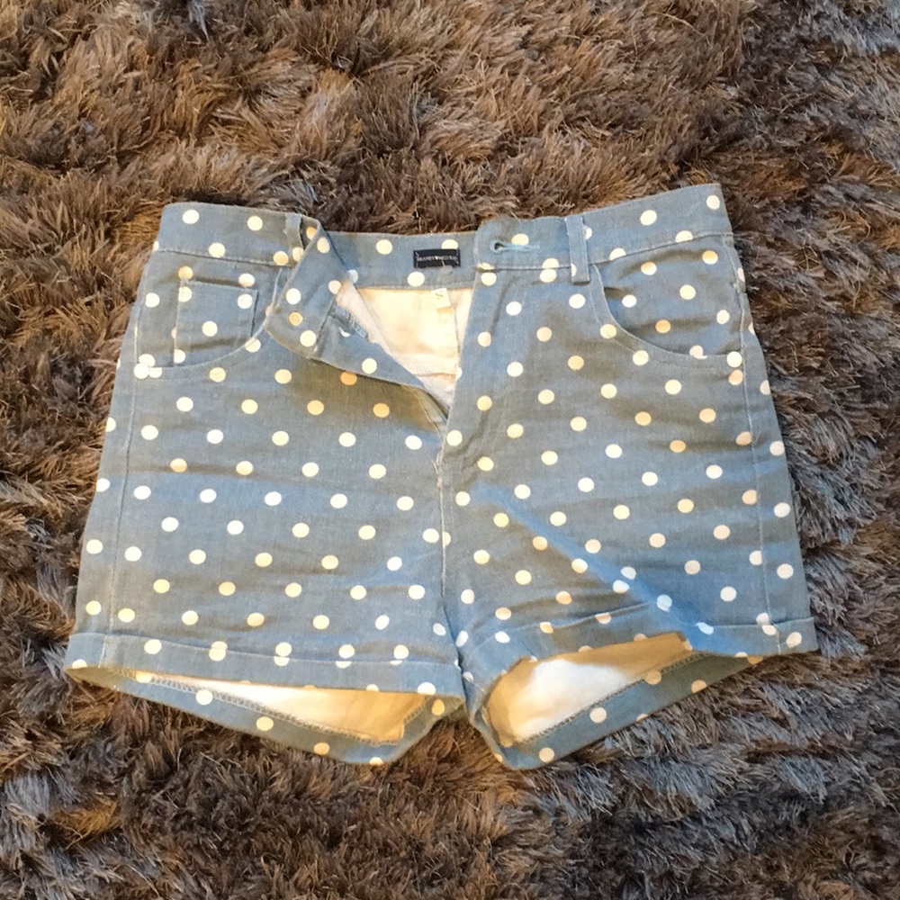 Polka dot high waist shorts